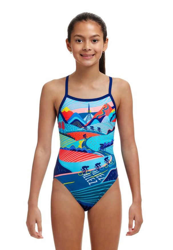 FUNKITA - Stroj kąpielowy dziewczęcy Funkita Vive La Funky Single Strap. Kolor: wielokolorowy