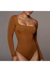 Intica - Body z kwadratowym dekoltem na wyjątkowe okazje Josipa. Kolor: brązowy. Materiał: materiał. Wzór: gładki