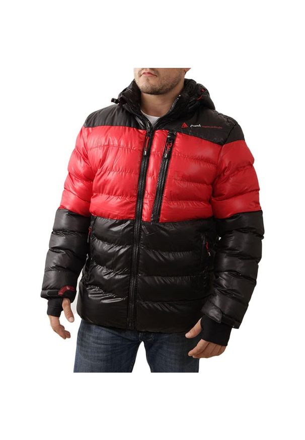 PEAK MOUNTAIN - Kurtka narciarska Peak Mountain Captin. Kolor: wielokolorowy, czarny, czerwony. Materiał: puch. Sezon: zima. Sport: narciarstwo