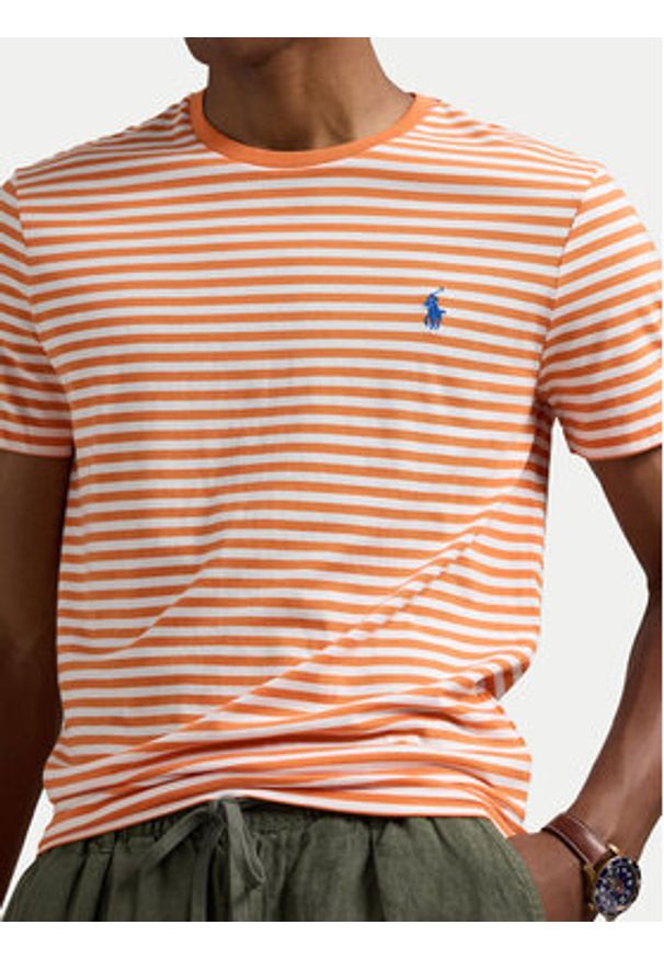 Polo Ralph Lauren T-Shirt 710956828002 Pomarańczowy Custom Slim Fit. Typ kołnierza: polo. Kolor: pomarańczowy. Materiał: bawełna