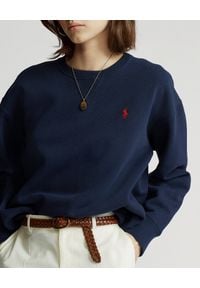 Ralph Lauren - RALPH LAUREN - Granatowa bluza z logo. Typ kołnierza: polo. Kolor: niebieski. Wzór: haft #3