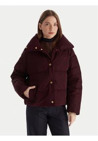 TOMMY HILFIGER - Tommy Hilfiger Kurtka puchowa WW0WW47294 Bordowy Relaxed Fit. Kolor: czerwony. Materiał: syntetyk