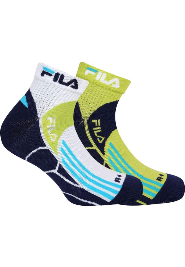 Fila zestaw 2 szt. skarpet Quarter do biegania 35-38. Kolor: zielony, żółty, wielokolorowy. Sport: bieganie