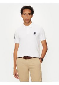 U.S. Polo Assn. Polo MUP3313 Biały Regular Fit. Typ kołnierza: polo. Kolor: biały. Materiał: bawełna