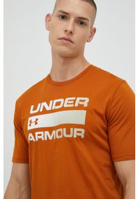 Under Armour t-shirt męski kolor pomarańczowy. Kolor: pomarańczowy. Materiał: dzianina. Wzór: nadruk #5