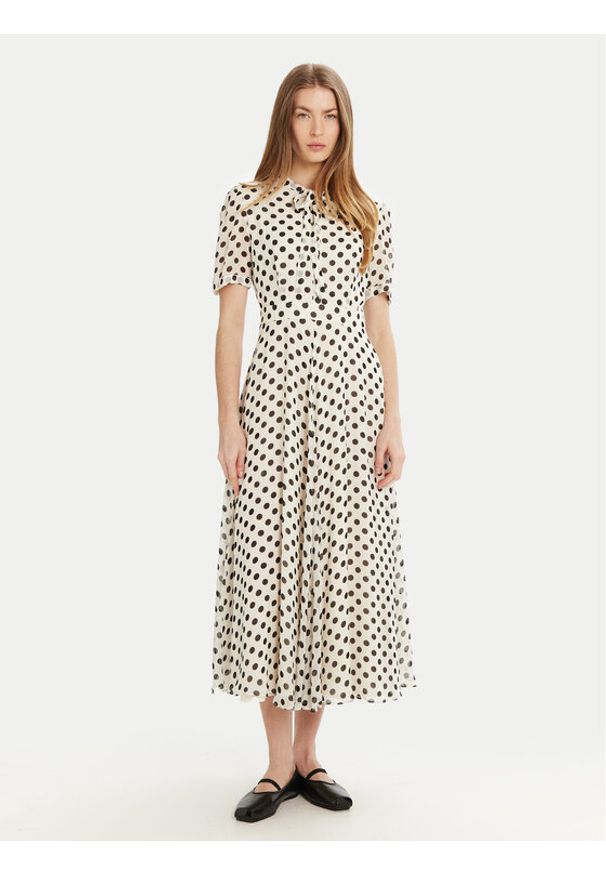 Marella Sukienka codzienna Lorenzo 2513221141 Écru Regular Fit. Okazja: na co dzień. Materiał: wiskoza. Typ sukienki: proste. Styl: casual
