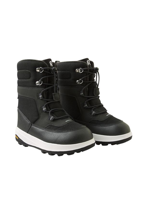 Buty zimowe dziecięce z membraną Reima Laplander 2.0. Kolor: czarny. Sezon: zima. Sport: turystyka piesza