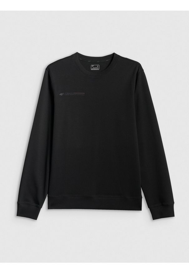 4f - 4F Longsleeve regular z nadrukiem męski - czarny XL. Okazja: na co dzień. Kolor: czarny. Materiał: materiał. Długość rękawa: długi rękaw. Wzór: nadruk. Styl: casual