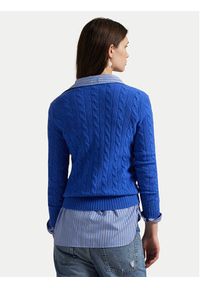 Polo Ralph Lauren Sweter 211971866006 Niebieski Slim Fit. Typ kołnierza: polo. Kolor: niebieski. Materiał: wełna