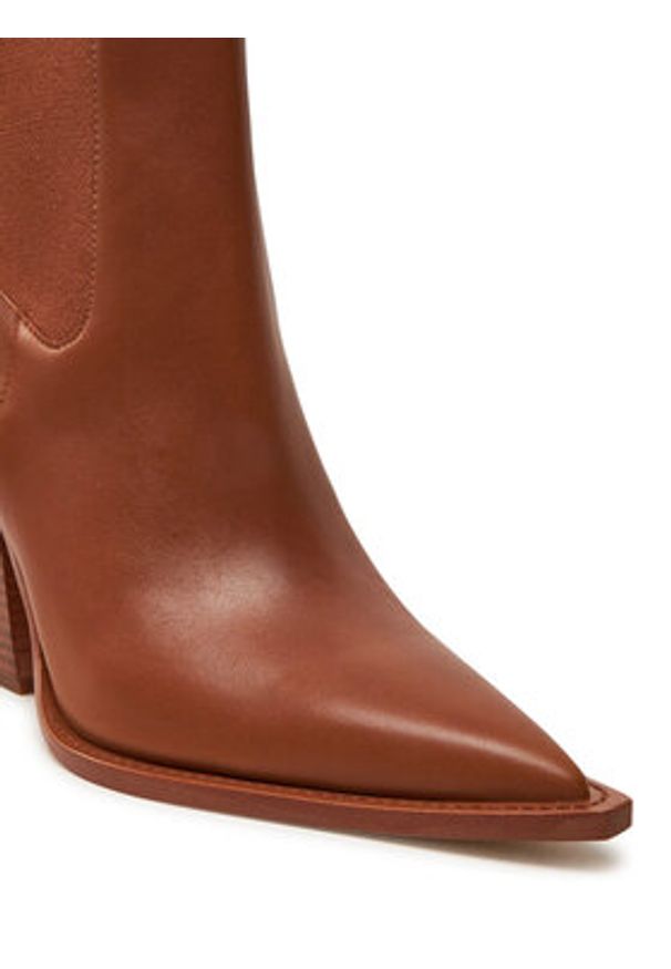 Michael Kors Kowbojki Leni Leather Boot 40T4LNHE5L Brązowy. Kolor: brązowy. Materiał: skóra