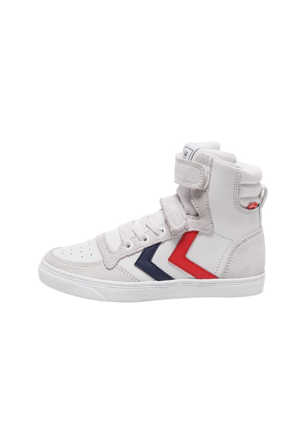 Buty sportowe dla dzieci Hummel slimmer stadil leather high. Kolor: biały