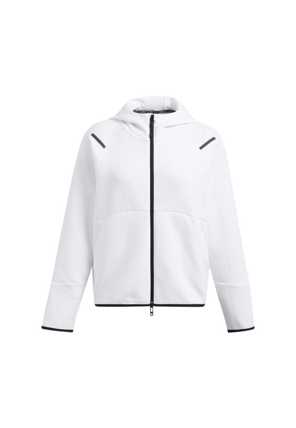 Damska kurtka wodoodporna zapinana na zamek z kapturem Under Armour. Typ kołnierza: kaptur. Kolor: czarny, biały, wielokolorowy. Sport: fitness