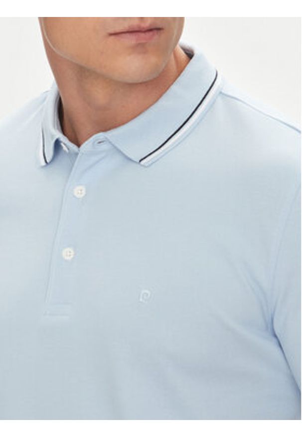 Pierre Cardin Polo C5 21374.2112 Błękitny Regular Fit. Typ kołnierza: polo. Kolor: niebieski. Materiał: bawełna