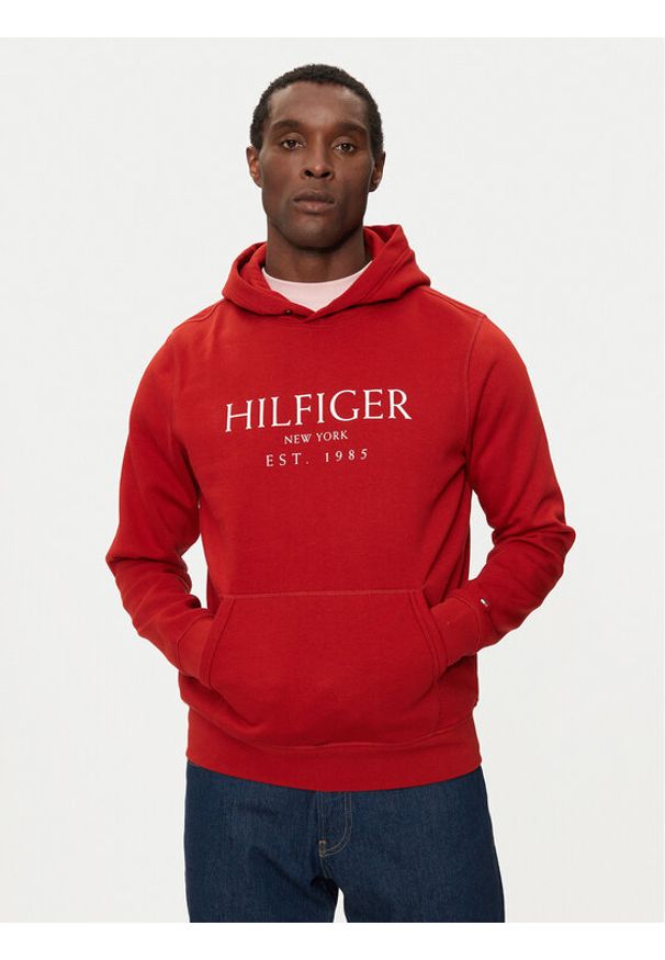 TOMMY HILFIGER - Tommy Hilfiger Bluza MW0MW35523 Czerwony Regular Fit. Kolor: czerwony. Materiał: bawełna