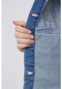 Tom Tailor kurtka jeansowa damska przejściowa. Okazja: na co dzień. Kolor: niebieski. Materiał: jeans. Styl: casual