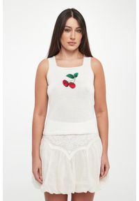 Twinset Milano - Top damski z nadrukiem czereśni TWINSET. Wzór: nadruk #4