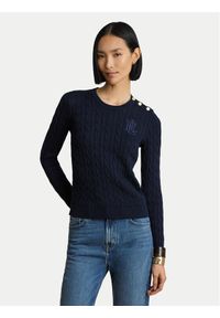 Lauren Ralph Lauren - LAUREN RALPH LAUREN Sweter 200P14039002 Granatowy Regular Fit. Kolor: niebieski. Materiał: wiskoza #1