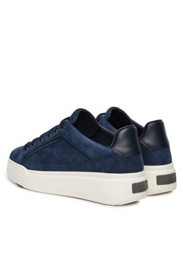 Max Mara Sneakersy 2514761011650 Granatowy. Kolor: niebieski. Materiał: skóra, zamsz