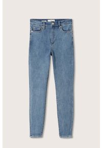 mango - Mango jeansy Anne damskie high waist. Stan: podwyższony. Kolor: niebieski #2