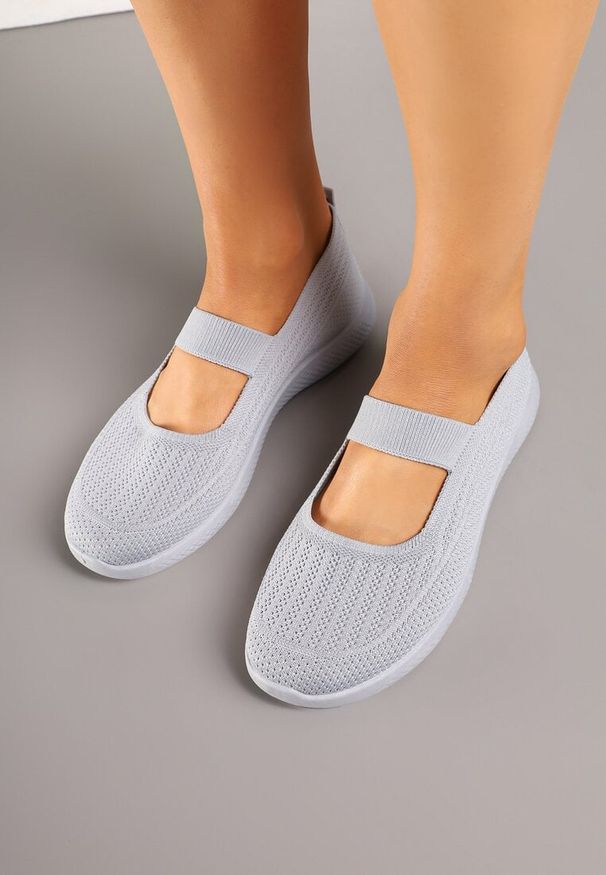 Born2be - Szare Ażurowe Tenisówki z Elastyczną Gumką Palarielis. Okazja: na co dzień, na spacer. Kolor: szary. Materiał: jeans. Wzór: ażurowy. Styl: elegancki, casual