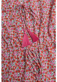 mango - Mango Kombinezon SIMONE kolor różowy bawełniany z dekoltem w szpic. Okazja: na co dzień. Kolor: różowy. Materiał: bawełna. Styl: casual #2