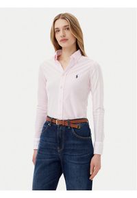 Polo Ralph Lauren Koszula 211965102001 Różowy Slim Fit. Typ kołnierza: polo. Kolor: różowy. Materiał: bawełna