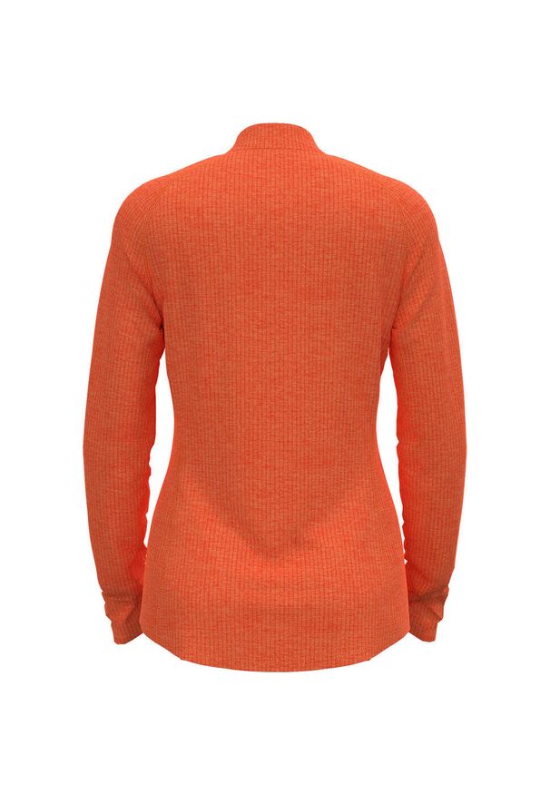 Odlo - Bluza rozpinana bez kaptura damska ODLO Tencia Mid Layer Full Zip. Typ kołnierza: bez kaptura. Kolor: pomarańczowy