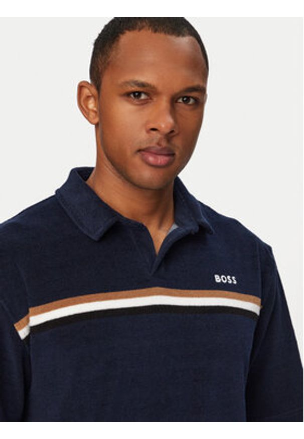 BOSS Polo Iconic 50561186 Granatowy Regular Fit. Typ kołnierza: polo. Kolor: niebieski. Materiał: bawełna