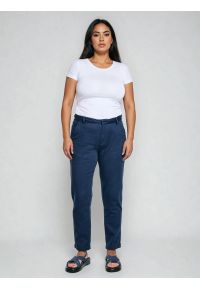 Big-Star - Spodnie damskie chinosy granatowe Danasi 403. Stan: podwyższony. Kolor: niebieski. Materiał: tkanina. Styl: klasyczny #9