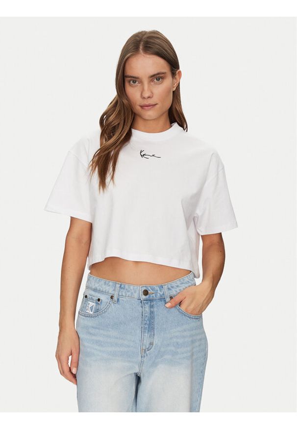 Karl Kani T-Shirt 6137873 Biały Cropped Fit. Kolor: biały. Materiał: bawełna