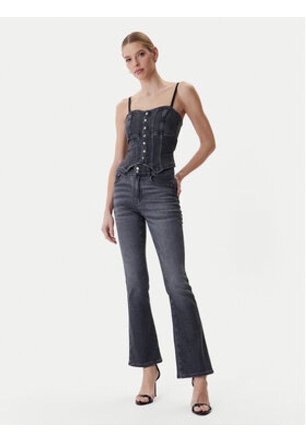 Guess Jeansy W6RA3I D6921 Szary Wide Leg. Kolor: szary