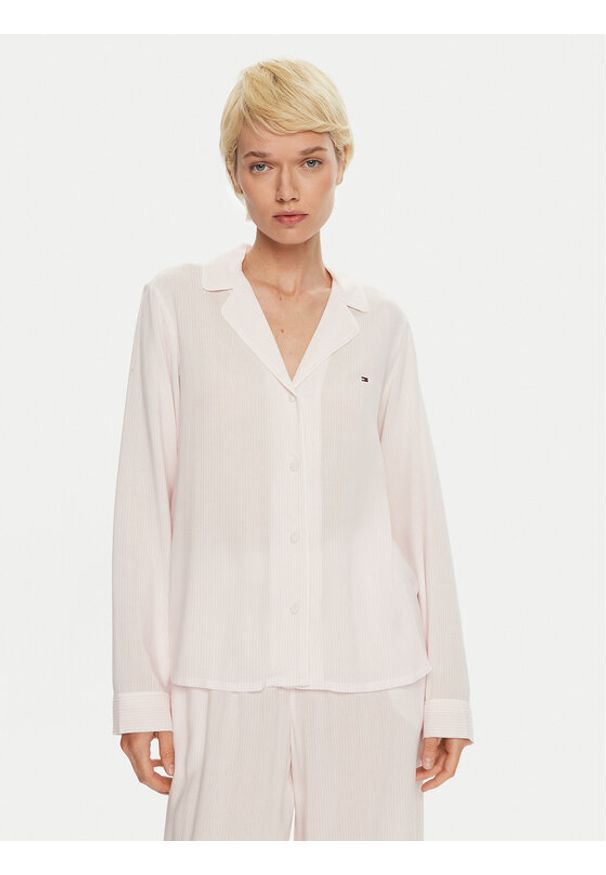 TOMMY HILFIGER - Tommy Hilfiger Koszulka piżamowa UW0UW05635 Różowy Loose Fit. Kolor: różowy. Materiał: wiskoza