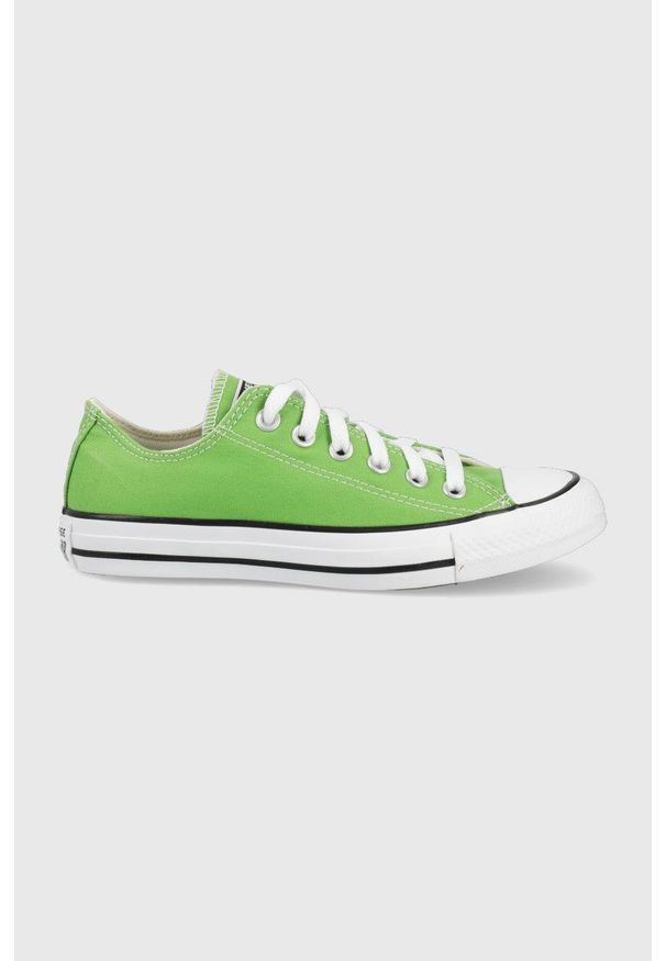 Converse tenisówki CHUCK TAYLOR kolor zielony. Nosek buta: okrągły. Zapięcie: sznurówki. Kolor: zielony. Materiał: guma