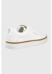 Trussardi Jeans - Trussardi sneakersy kolor biały. Nosek buta: okrągły. Zapięcie: sznurówki. Kolor: biały. Materiał: guma #2