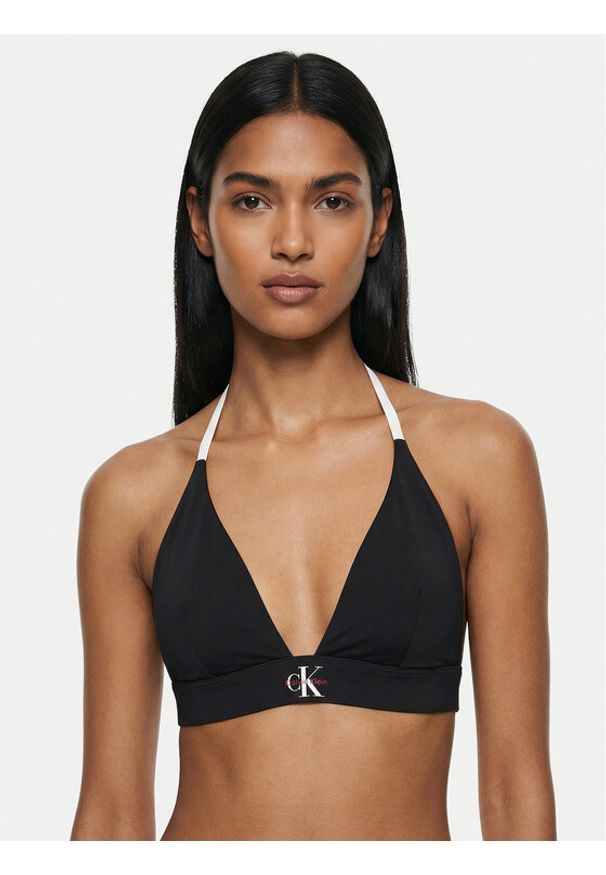 Calvin Klein Swimwear Góra od bikini LV00Q61225 Czarny. Kolor: czarny. Materiał: syntetyk
