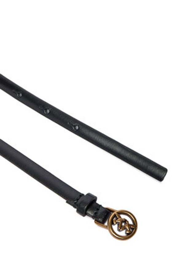 Pinko - PINKO Pasek Damski Thin Belt H1 20252 PLT11 05481.A2QP Czarny. Kolor: czarny. Materiał: skóra