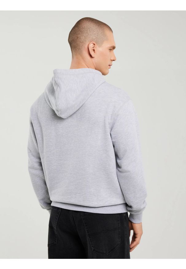 Big-Star - Bluza męska z kapturem szara Litson 901. Typ kołnierza: kaptur. Kolor: szary. Materiał: bawełna, poliester, żakard