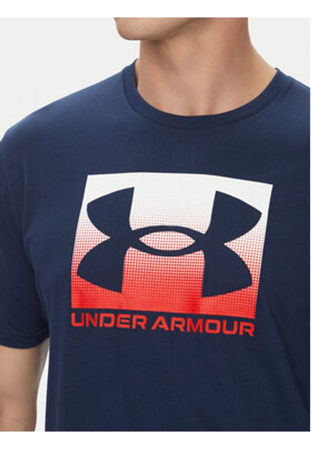 Under Armour T-Shirt Boxed Sports 1386793 Granatowy Loose Fit. Kolor: niebieski. Materiał: bawełna