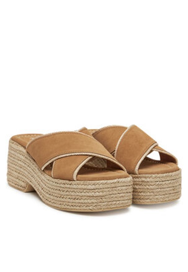 Pollini Espadryle SA28278I0MTF0122 Beżowy. Kolor: beżowy. Materiał: skóra, zamsz