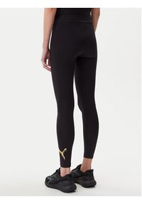 Puma Legginsy Essentials Metallic 685000 Czarny Slim Fit. Kolor: czarny. Materiał: bawełna