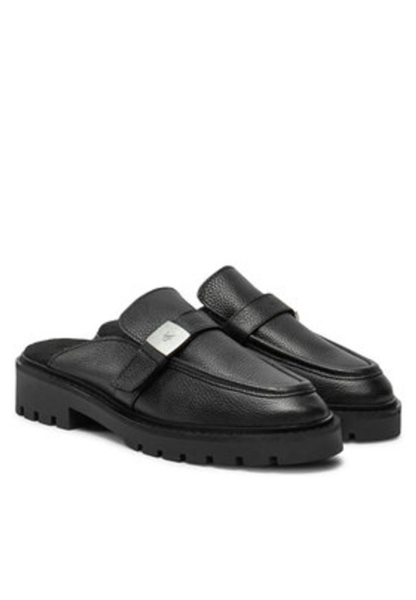 Calvin Klein Jeans Klapki Flatform Slipon Mg Lth YW0YW01655 Czarny. Kolor: czarny. Materiał: skóra