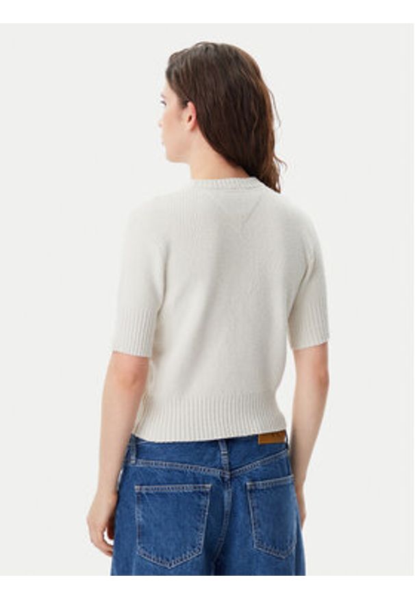 Tommy Jeans Sweter DW0DW20380 Beżowy Regular Fit. Kolor: beżowy. Materiał: syntetyk