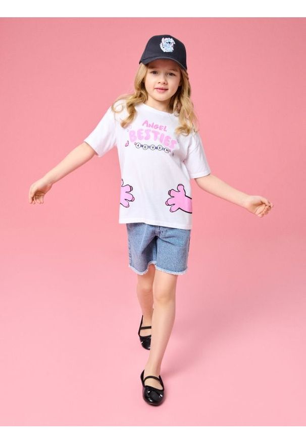 Sinsay - Bawełniane szorty jeansowe - niebieski. Kolor: niebieski. Materiał: bawełna, jeans