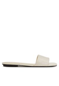 Calvin Klein Klapki Flat Slide Jacq HW0HW02388 Écru. Kolor: kremowy. Materiał: materiał #1