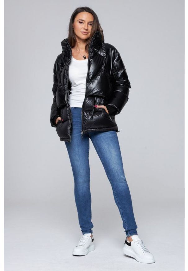 DIEGO M Czarna kurtka puchowa damska, Rozmiar 42 EU - 46 IT. Kolor: czarny. Materiał: puch