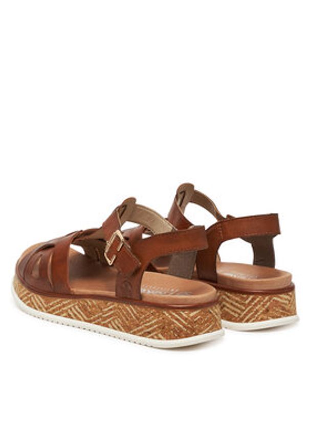 Rieker Sandały W0853-24 Brązowy. Kolor: brązowy. Materiał: skóra