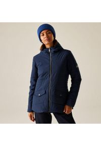 Regatta - Kurtka damska zimowa ocieplana Agara. Kolor: niebieski. Materiał: futro, materiał, puch. Sezon: zima. Sport: turystyka piesza #1
