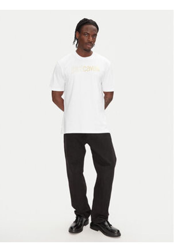 Just Cavalli T-Shirt 78OAHT16 Biały Regular Fit. Kolor: biały. Materiał: bawełna