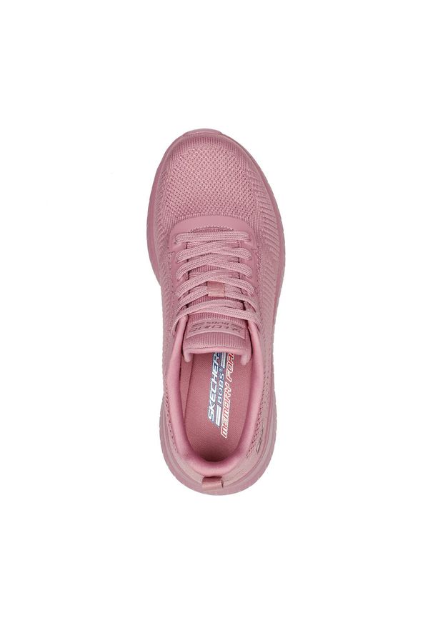 skechers - Buty do chodzenia damskie Skechers Memory Foam Bobs Squad Chaos. Zapięcie: sznurówki. Kolor: różowy. Materiał: materiał, syntetyk, tkanina. Szerokość cholewki: normalna. Sport: turystyka piesza