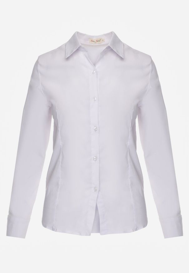 Born2be - Biała Koszula na Guziki Jejorra. Okazja: na spotkanie biznesowe, do pracy. Kolor: biały. Materiał: tkanina, jeans, bawełna, wiskoza. Styl: biznesowy, elegancki, klasyczny